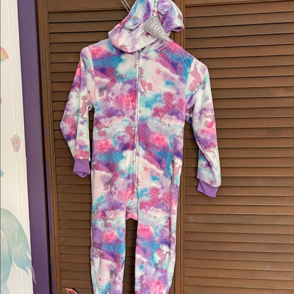 The Children's Place Pink and Purple Unicorn Footie